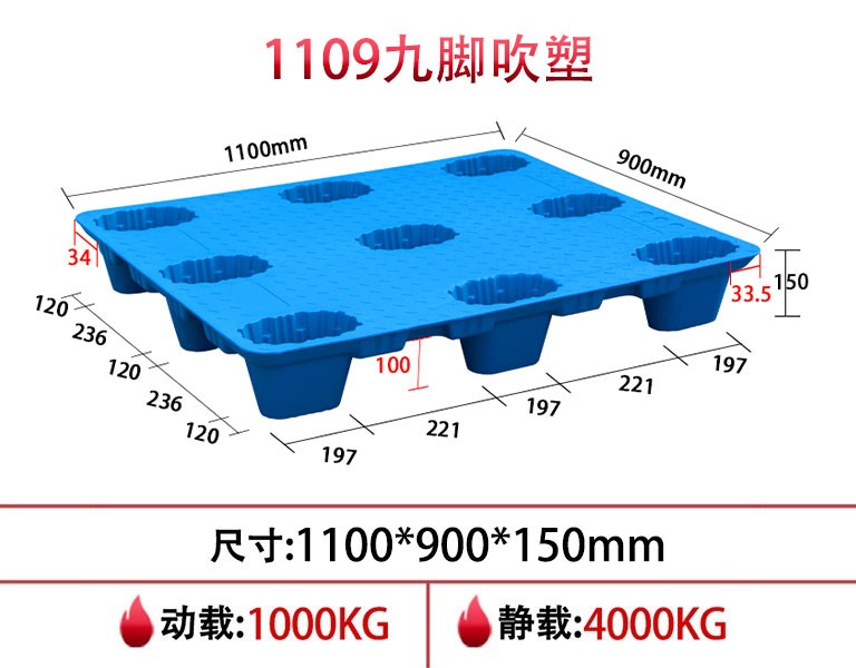 軒盛塑業(yè)1109九腳吹塑托盤